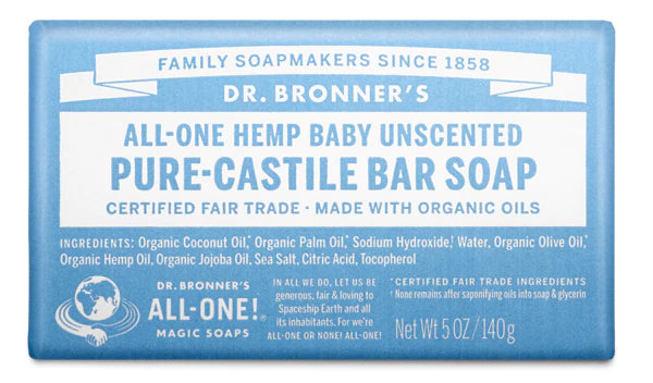 Dr Bronner's All One Baby Mild Pure Castile Bar Soap