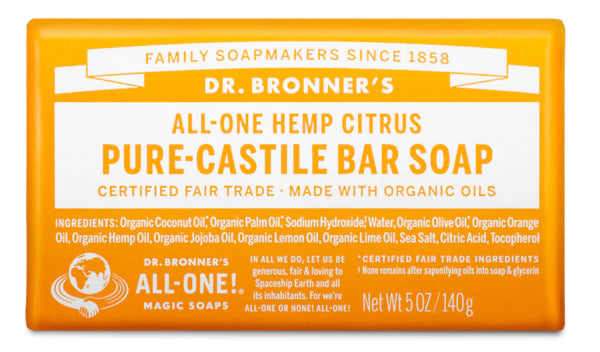 Dr. Bronner’s All-One Citrus-Orange Pure Castile Bar Soap