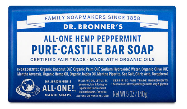 Dr Bronner's All One Peppermint Pure Castile Bar Soap