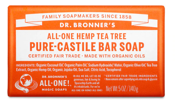 Dr Bronner's All One Tea Tree Pure Castile Bar Soap