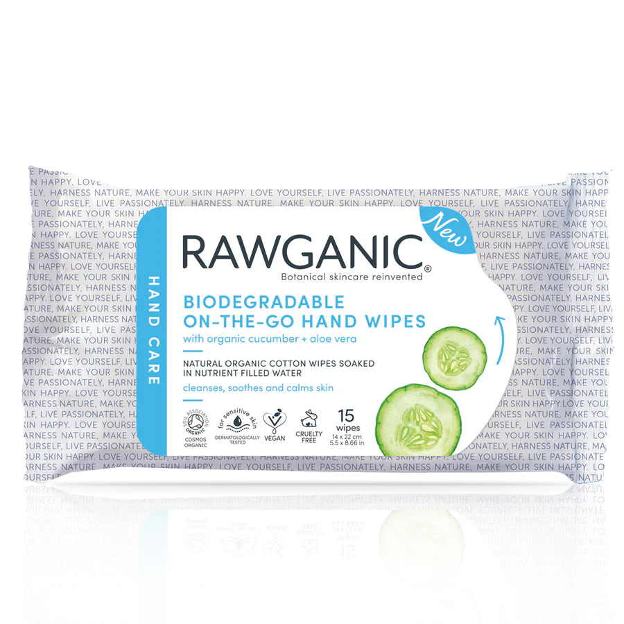 Rawganic Biodegradable On-The-Go Hand Wipes